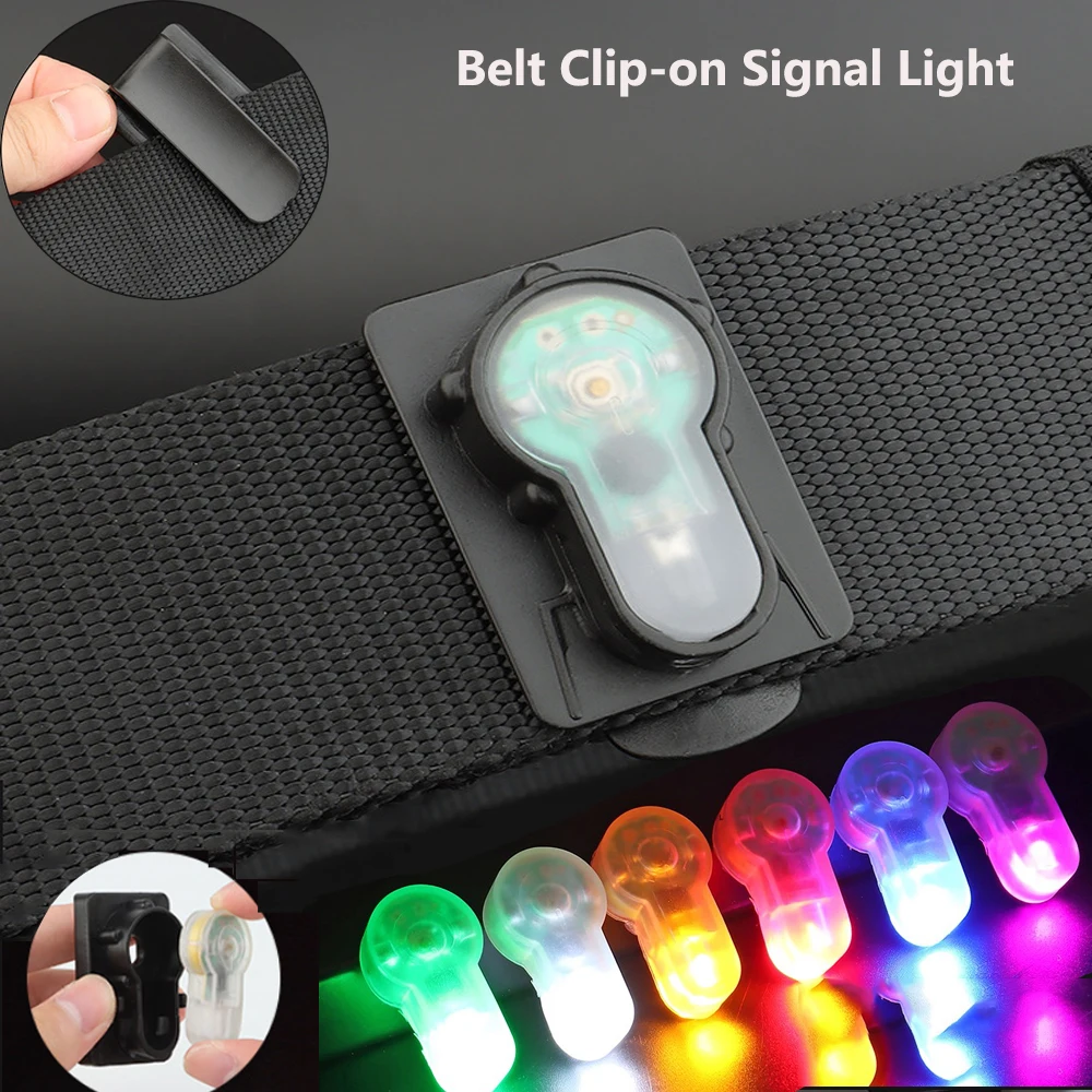 

Tactical Belt Clip Signal Light Molle Hunting Survival Light IPX8 Waterproof Helmet Clip Vest Rescue Lamp Cycling Strobe Light