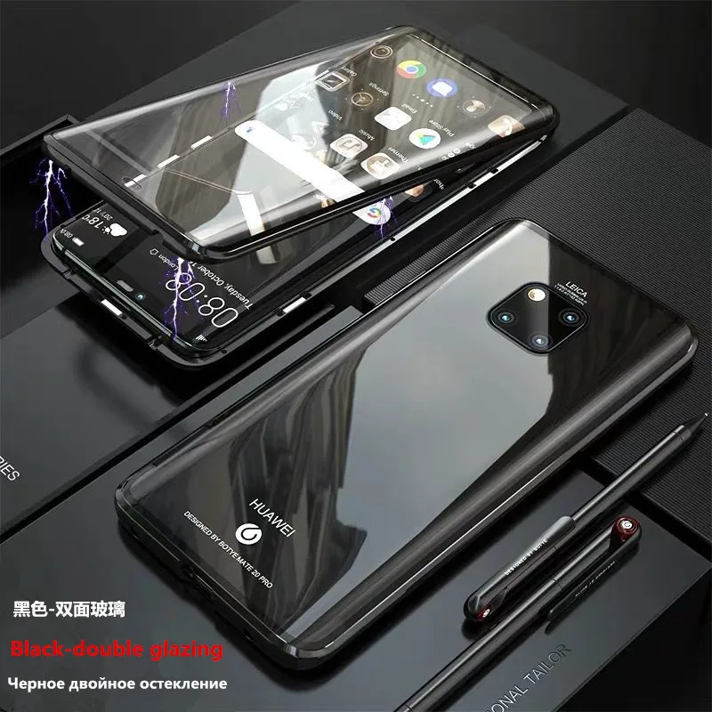 Роскошный защитный Магнитный чехол на весь корпус для huawei P30 Pro P20 mate 20 Pro 360, чехол из закаленного стекла на заднюю панель huawei P30Pro