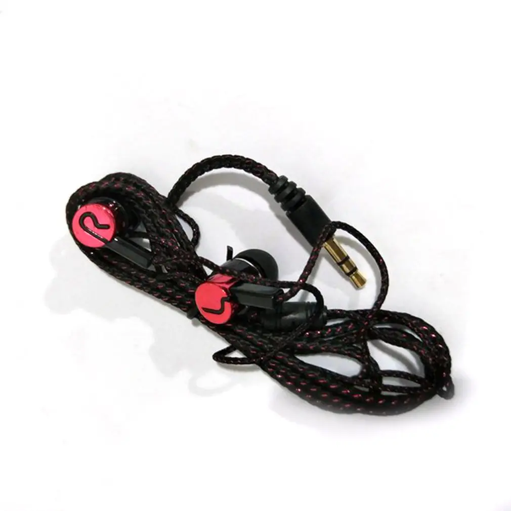 

Fashionable In-Ear Stereo Earphone Braided Wire Headset Music Reflective Line Decoration Comfortable Sport Earphone
