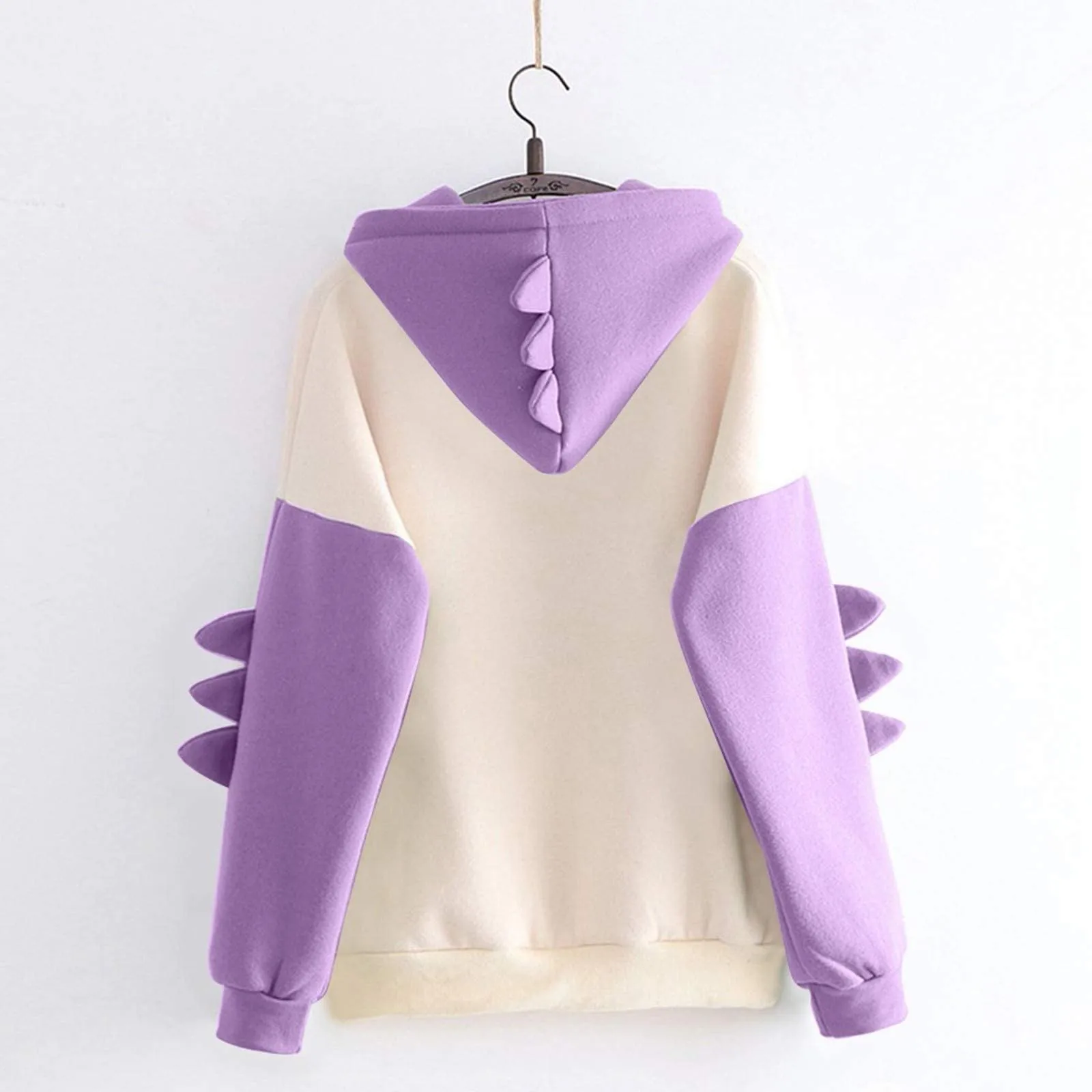 Korean Sweatshirt Women Autumn Hoodie Girl Autumn 90s Harajuku Casual Print Long Sleeve Splice Dinosaur Sweatshirt Tops