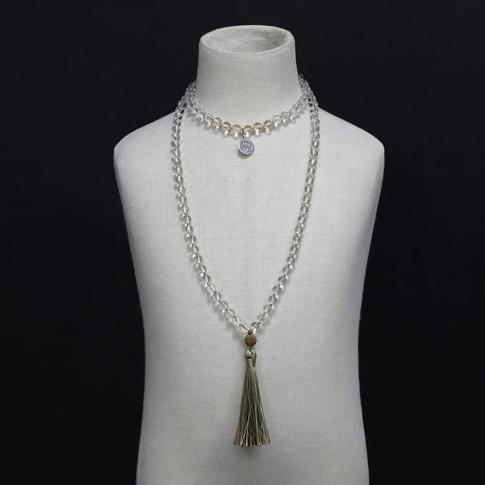 8 мм со стразами и кристаллами белого цвета 108 мала ручной завязывают длинное