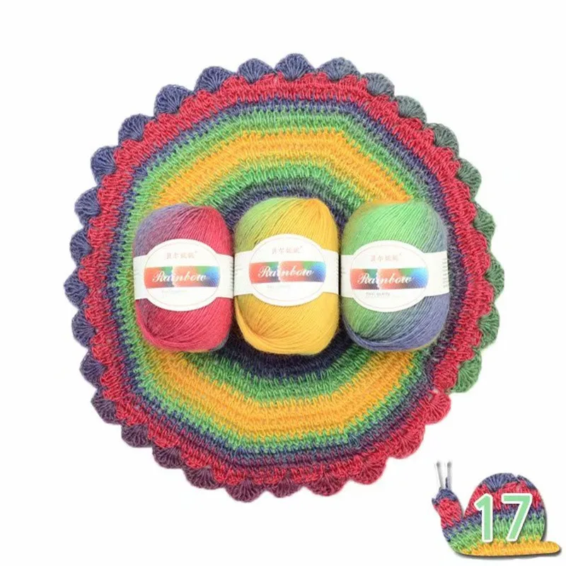 17 6pcs 6 шт. африканская кружевная ткань пряжа diy ленты для рукоделия необычная шерстяная пряжа ручное вязание 50 г/шт - Цвет: 17 6pcs
