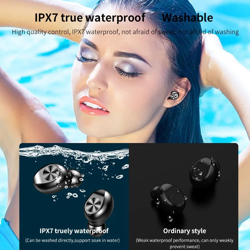 

TWS 5.0 Bluetooth Earphones LED Three Digital Display Touch Wireless Headset 9D Noise Reduction Voice Control Waterproof Earbuds