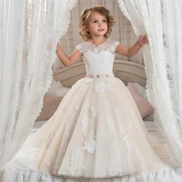 light champagne ball gown girl princess flower girl dresses birthday pageant robe de demoiselle first communion colorful