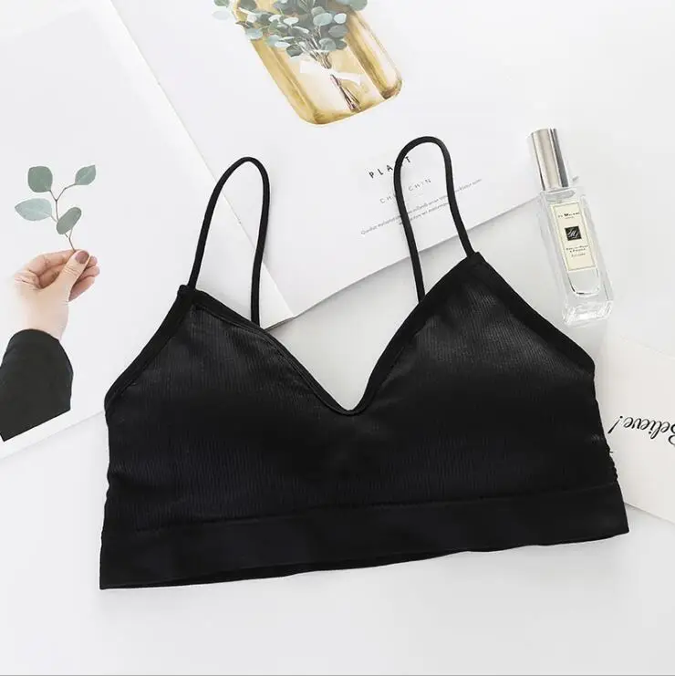 Sporty Invisible Push Up Bra Solid Top Sexy Seamless Bralette Chest Tops Wire Free Brassiere Women Lingerie