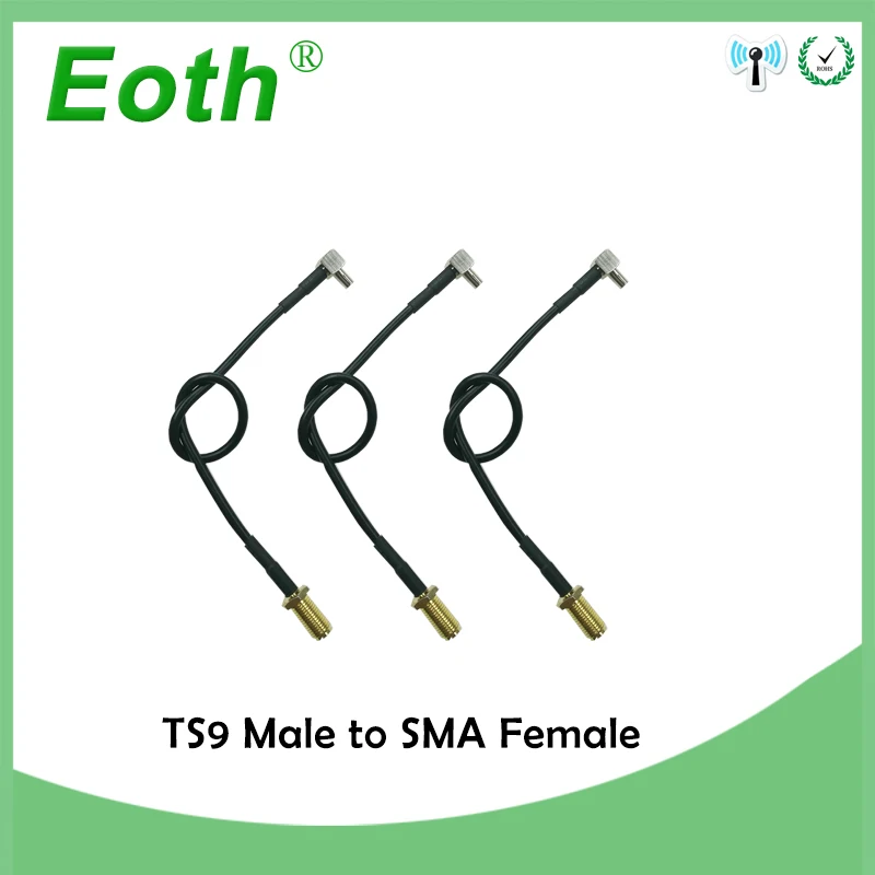 5 шт. 3G ZTE модемный кабель TS9 штекер прямой SMA женский правый угол косичка RG178