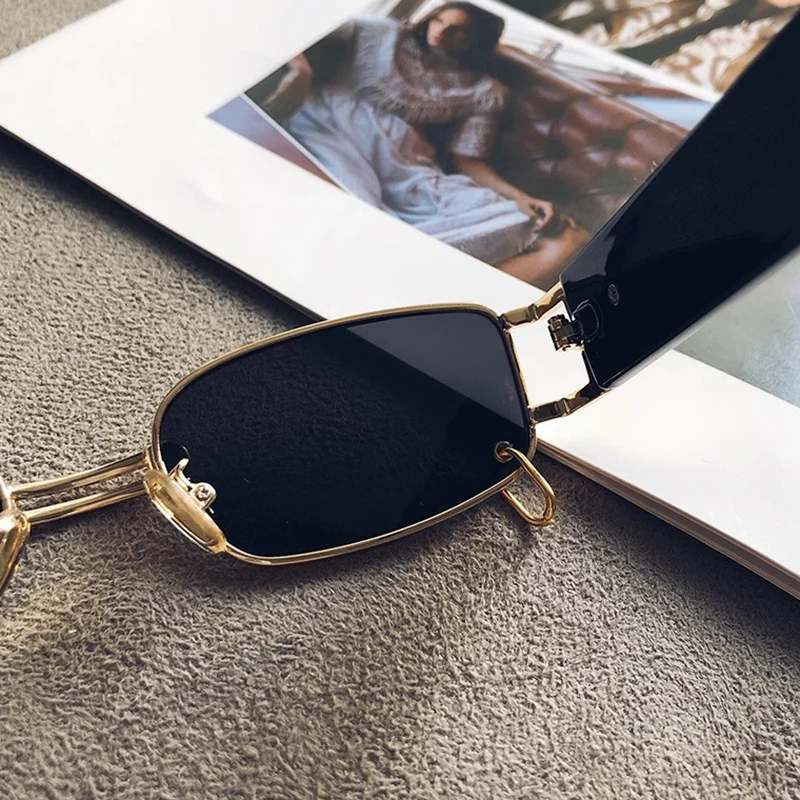 

Women's Sunglasses Trending Vintage Small Box Square Glasses Black Lenses Fashion Luxury Designer Driving Decorative Eyeglasses