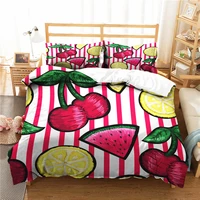 3d bedding set home textiles fresh fruit pattern duvet cover for kids with pillowcase king queen size