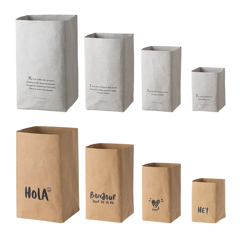 Моющиеся пакеты из крафт-бумаги сумка для хранения растений и цветов