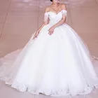 Роскошные кружевные свадебные платья с бисером, великолепные свадебные платья из тюля с открытыми плечами, свадебное платье для милой принцессы, свадебное платье 2022
