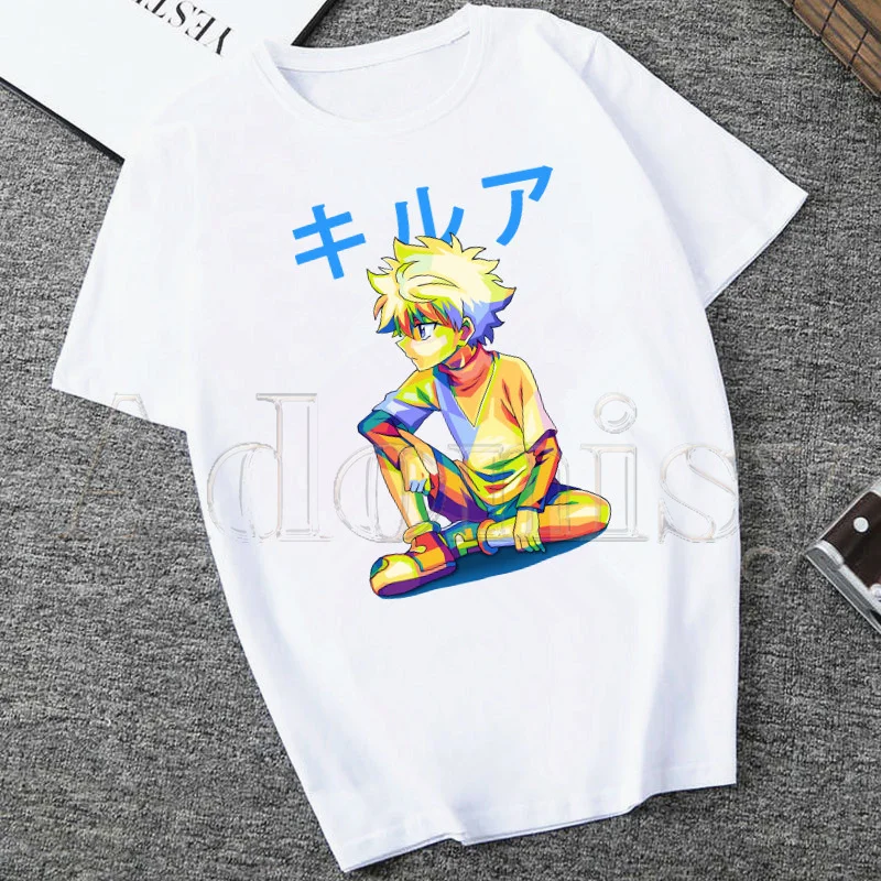 

Killua Summer Fashion Shirt Graphic T Shirt Women Tops Base O-neck Tees Funny Girls Tshirt