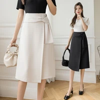 korean fashion solid woman skirts high waist midi skirt black office lady pencil skirt streetwear women black skirt mujer faldas