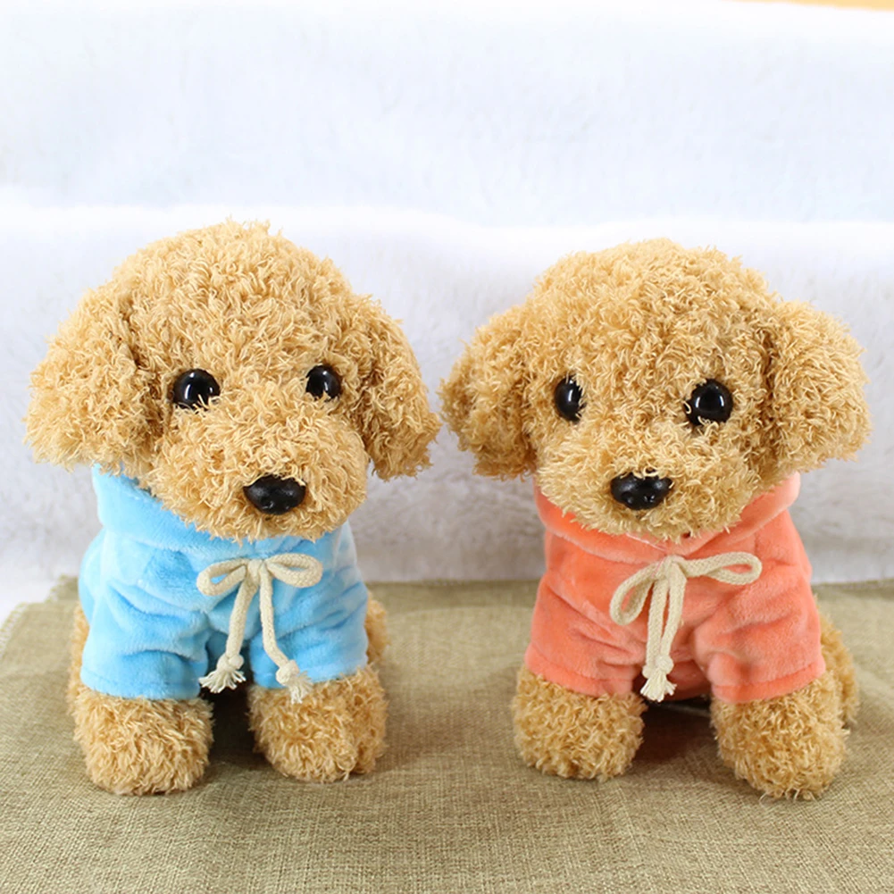

1 PC Soft Dog Toy Simulation Dog Skin-Friendly Doll Appease Toy with Clothing Plush Stuffed Doll Toys for Baby Kids Gifts