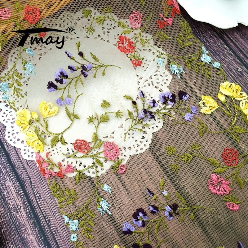 Высококачественная жаккардовая трикотажная ткань с вышивкой ручной работы #1766