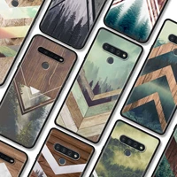 phone case for lg k71 61 52 50 42 41 40s g8 7 6 thinq plus caso fundas coque soft bumper smartphone forest geometry wood nature