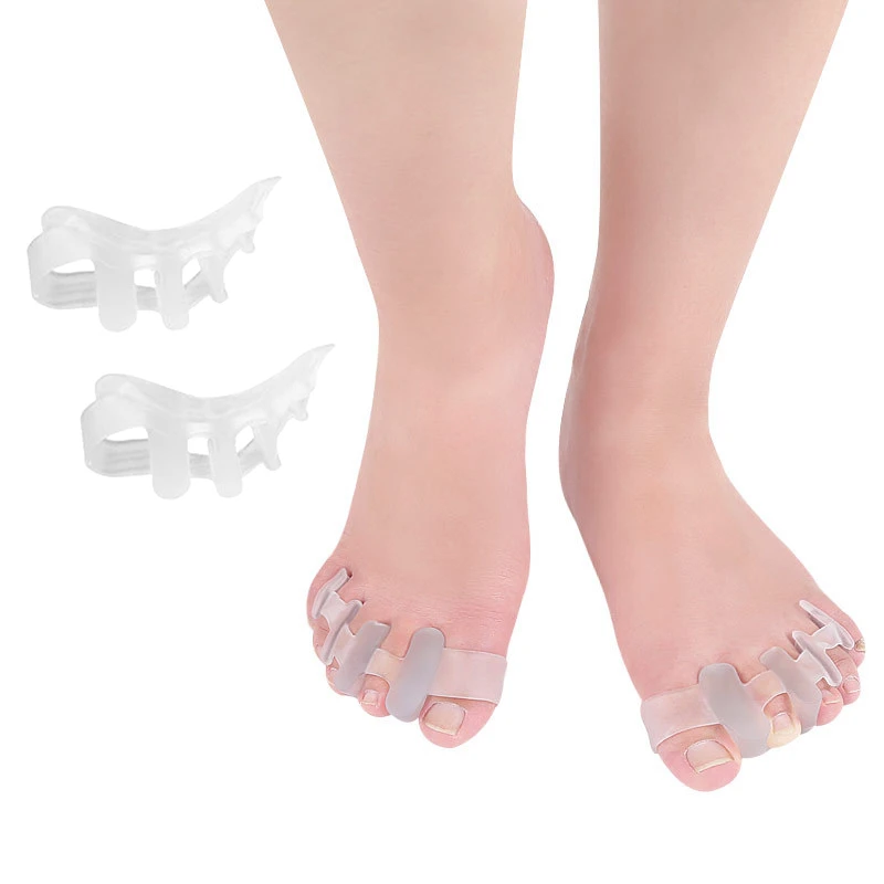 

2 Pcs Silicone Toe Separators Foot Care Tool Gel Bunion Protector Straightener Spreader Correctors Hallux Valgus Correction