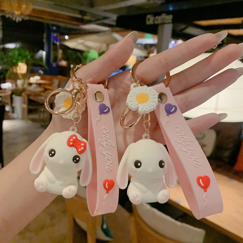 

Cartoon Soft Cute Long-eared Rabbit Keychain, Car Pendant Decoration, Backpack Decoration, Funny Children's Student Toy Gift