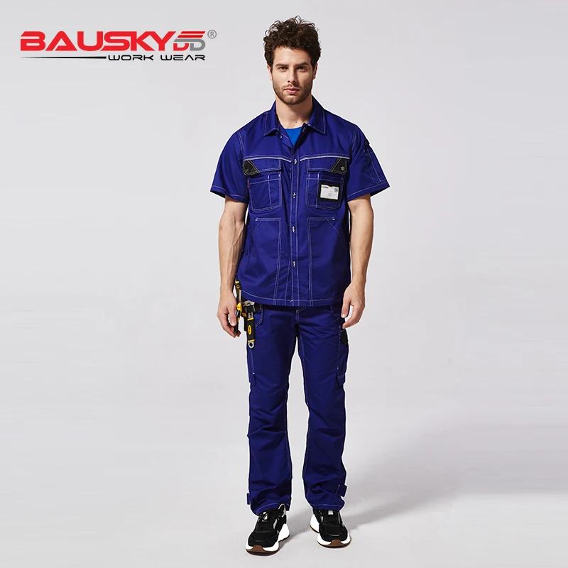 Высококачественная Мужская Рабочая Рубашка Bauskydd B230 с короткими рукавами и