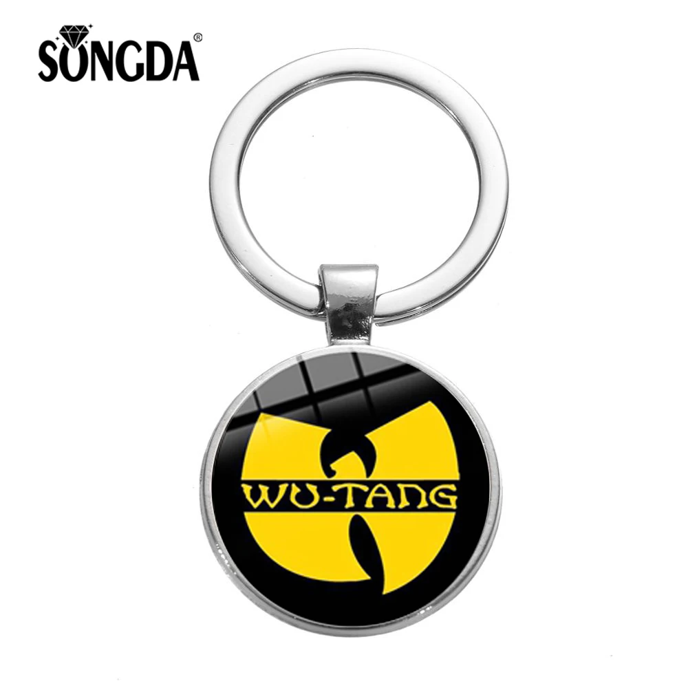 SONGDA New WU TANG CLAN Logo брелок Нью-Йорк Хип-хоп рэп-группа художественный плакат напечатанный стеклянный круглый брелок для ключей музыкальные фанаты сувенир подарок