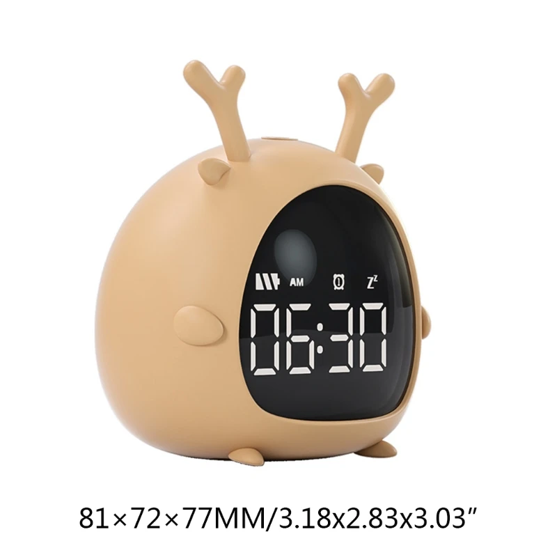 

Cute Voice-Activated Desktop Alarm Clock USB Rechargeable Creative Timer Digital Display Table Timing Equipment Room Home Bedroo