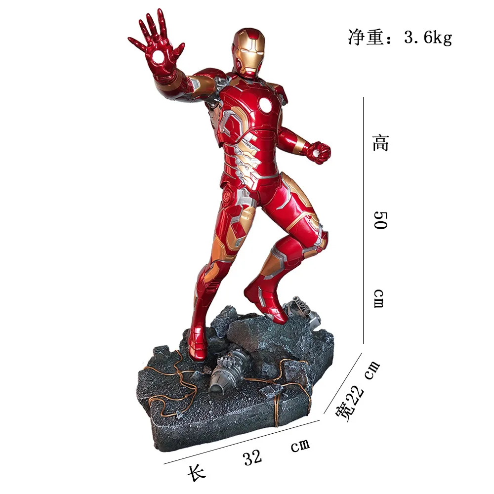 marvel avengers ironman mark 43 resin ironman statue pvc action figures toys 50cm free global shipping