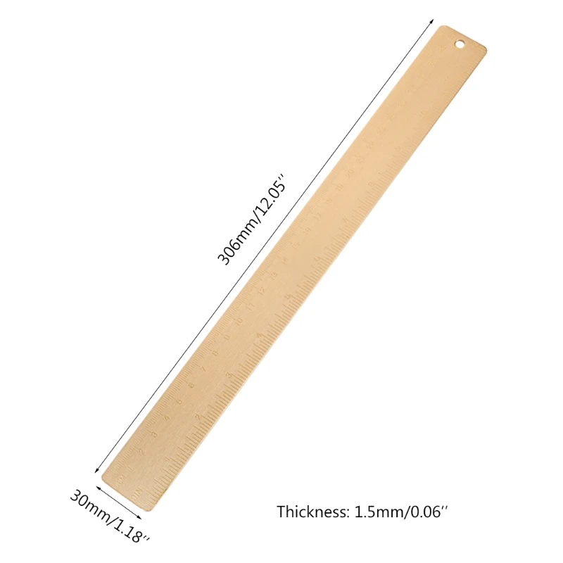 

30cm Brass Straight Ruler School Office Supplies Kids Gift Measure Tool for students Boys Girls