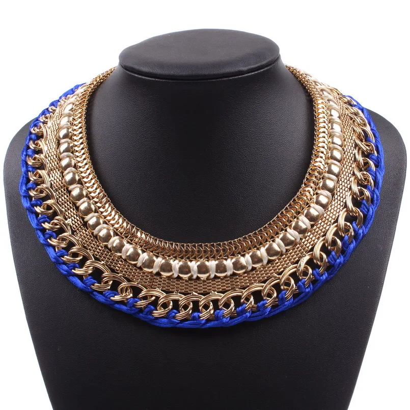 Цепочка Женская плетеная модный брендовый трендовый дизайн чокер золотая