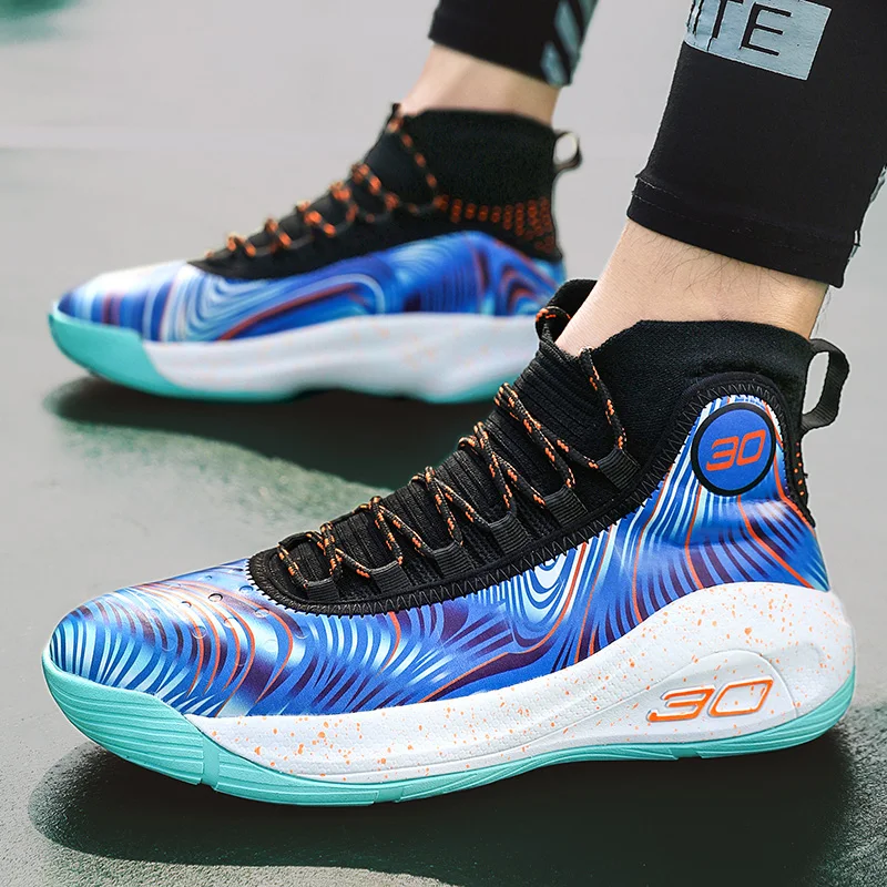 Fashion Rainbow Basketball Sneakers Men Women Anti-slip Sport Shoes Men Basketball Shoes Breathable Trainer Couple Sneakers