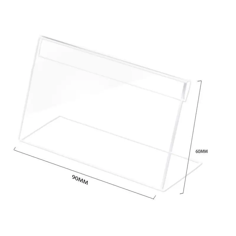 

1/6Pcs Acrylic L-shaped Clear Plastic Desk Sign Label Holders Stand Paper Card Display Decorations Price Counter Tag Rack F M5E4