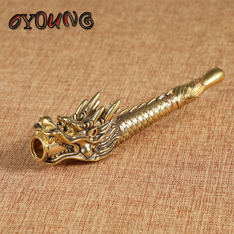 Винтажный латунный фильтр с головой дракона табачная трубка китайский