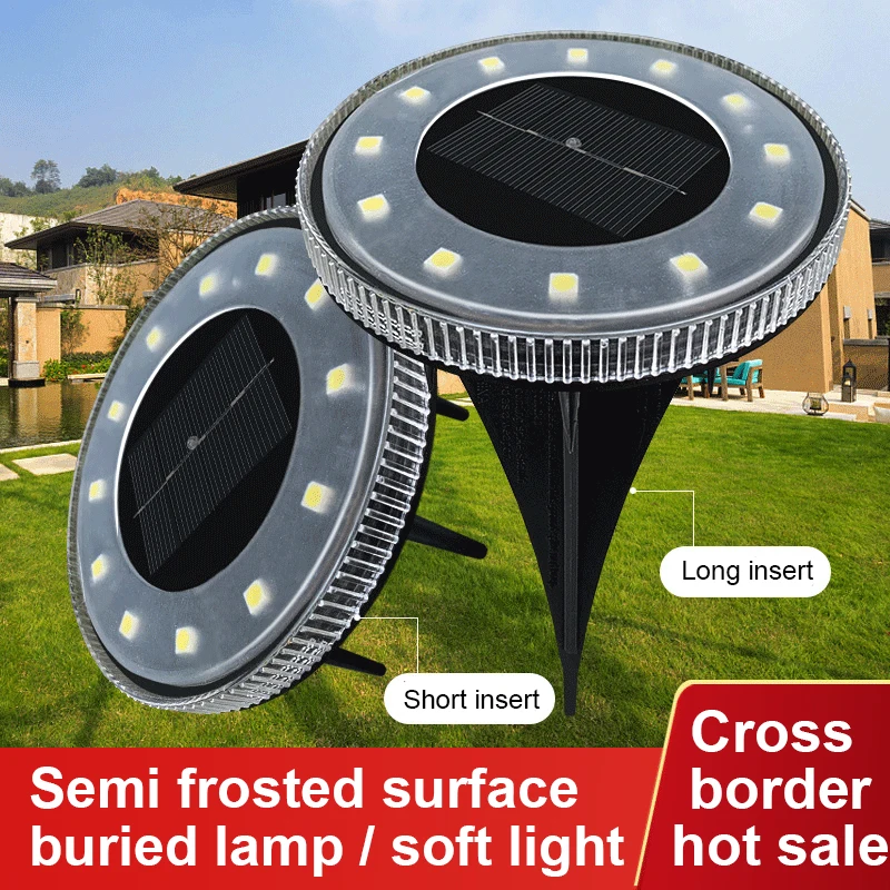 

Solar Garden Lights 12 Led Solar Ground Lights Waterproof Light Underground Sensing Landscape Lights for Lawn Pathway