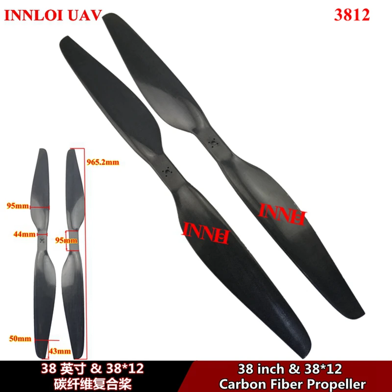 DIY 38 дюймов карбоновый пропеллер 3812 Мультикоптер т Мотор Пропеллер [INNLOI UAV