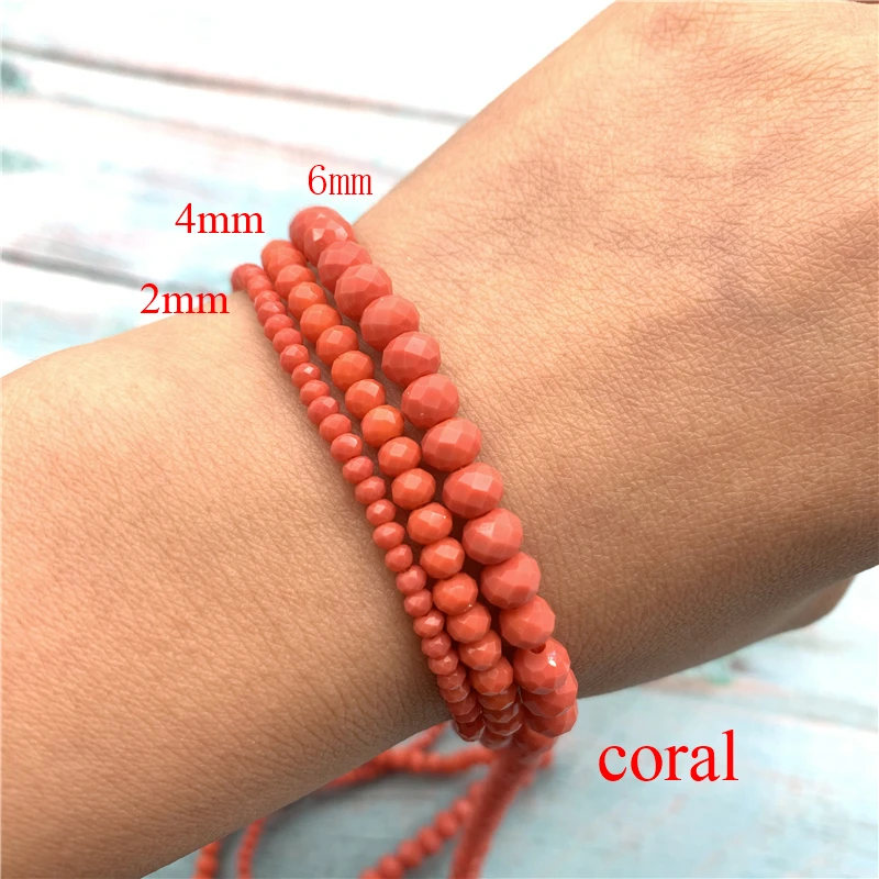 Бусины стеклянные 2/4/6 мм 1 нить самодельные Украшения Аксессуары ожерелье с