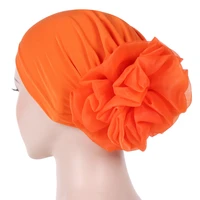 helisopus women new muslim pure color turban big ladiess headband ladies elastic headwear covers hair accessories