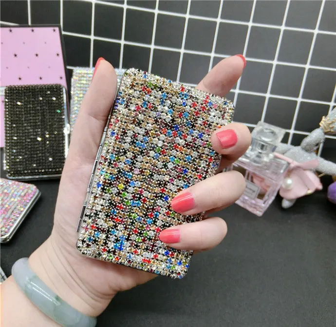 Multicolor 14-20 сигарет женский тонкий Портсигар сигарета коробка Автоматическая крышка портативный Высококачественный водонепроницаемый творческие подарки - Цвет: Multicolor