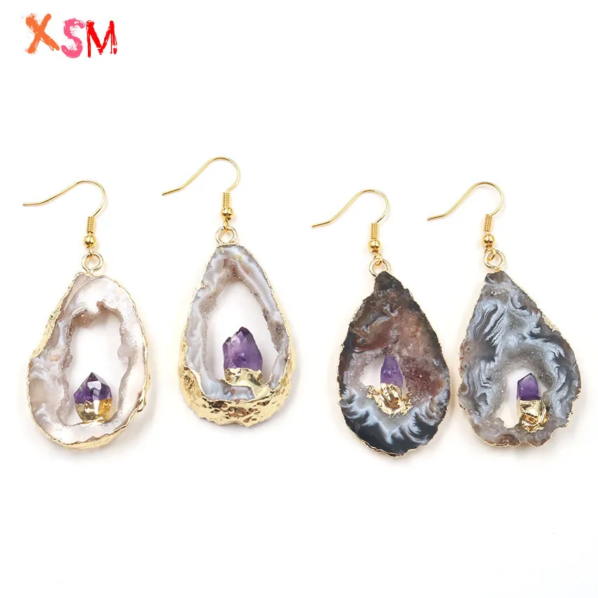 XSM уникальные серьги-капли золотого цвета Необычные подвески висячие серьги
