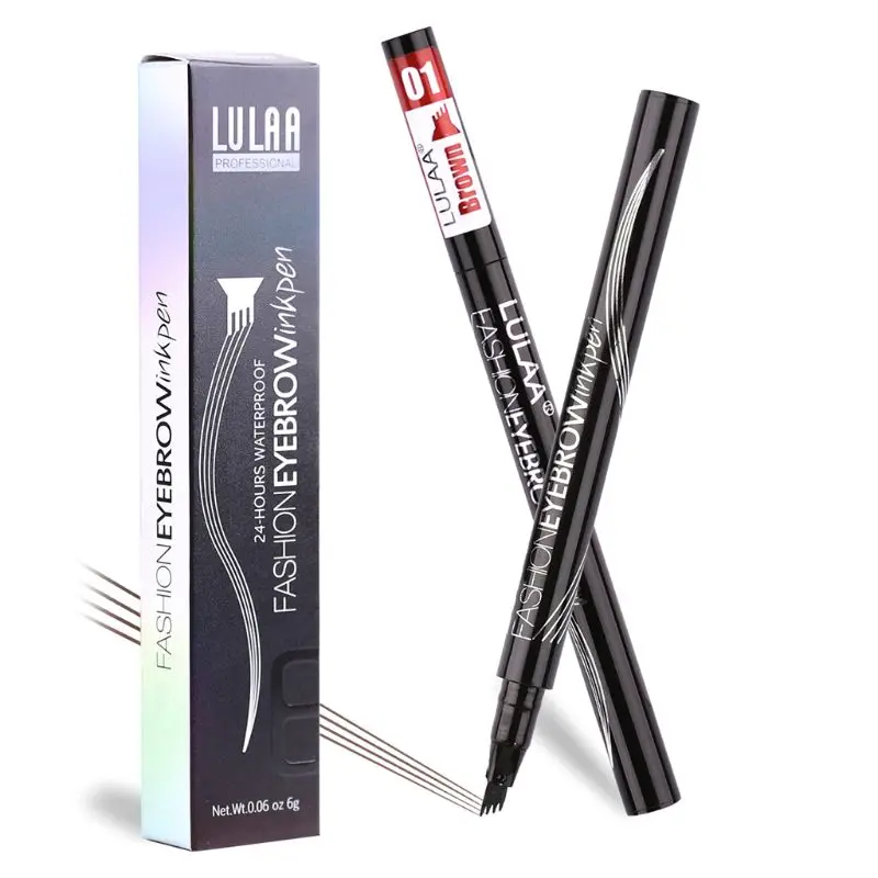 Водостойкая устойчивая к поту ручка для бровей с 4 наконечниками вилки усилитель