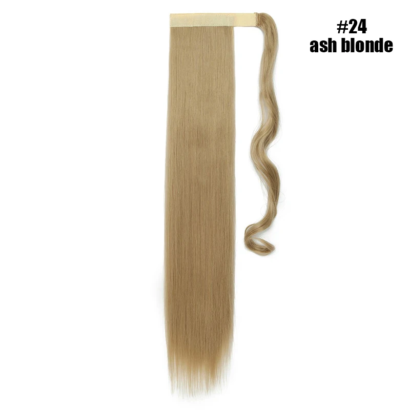 ash blonde S-noilite 26 дюймов синтетический длинный прямой шнурок конский хвост клип в наращивание волос для женщин обернуть вокруг искусственный конский хвост шиньоны - Цвет: ash blonde