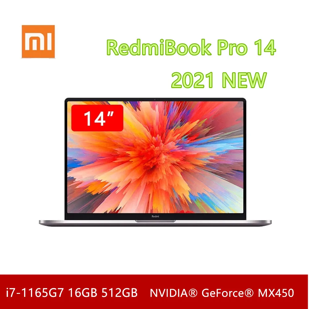 Оригинальный Xiaomi RedmiBook Pro 14 ноутбук с экраном 14″ процессором Intel Core i7-1165G7 16 ГБ 512
