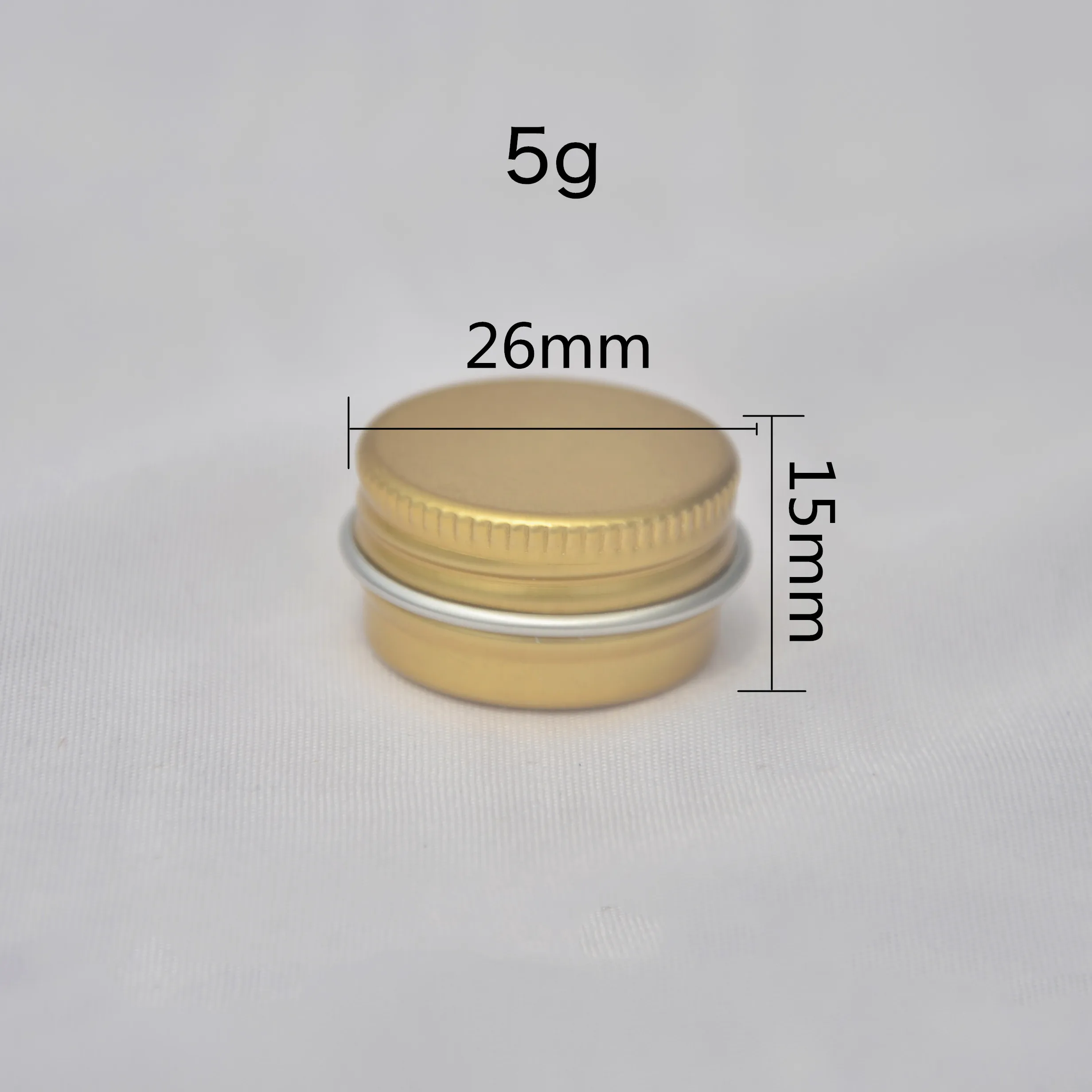 

5g Gold Cosmetic Lip Balm Containers Nail Derocation Crafts Pot Refillable Bottle Screw Thread Empty Aluminum Ointment Jars 50pc