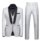 Костюмы для мальчиков (пиджак + жилет + брюки) 2021 классический костюм для мальчиков на весну и осень высокая-конец пользовательские деловые блейзеры костюм из трех предметов мужской Наряд жениха, S-6XL