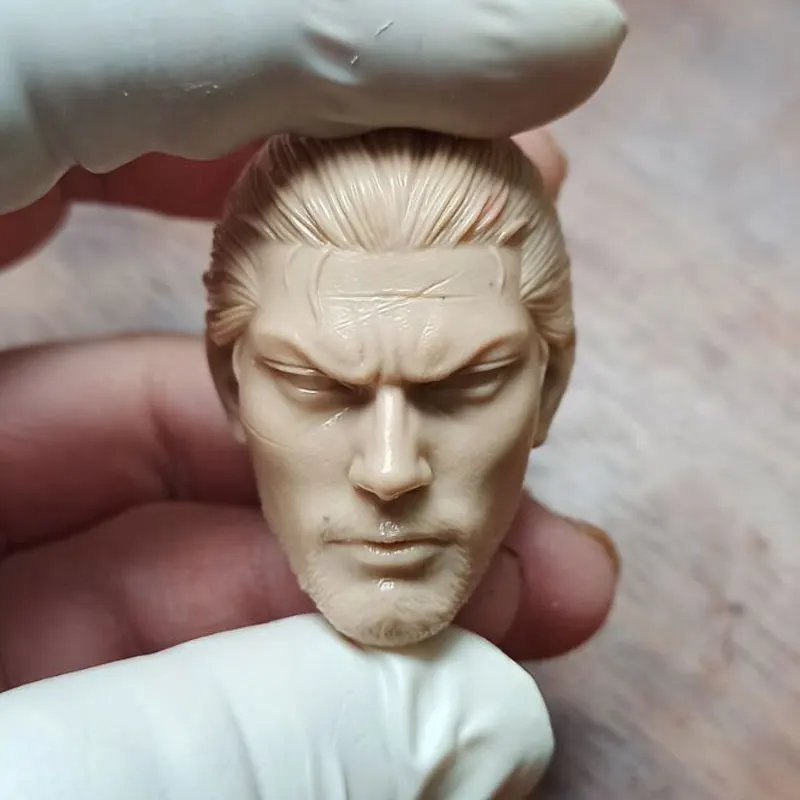 

In Stock 1/6th Man Male The Japanese Warrior Soldier Head Sculpture White Unpainted For 12inch Doll Action DIY Accessories