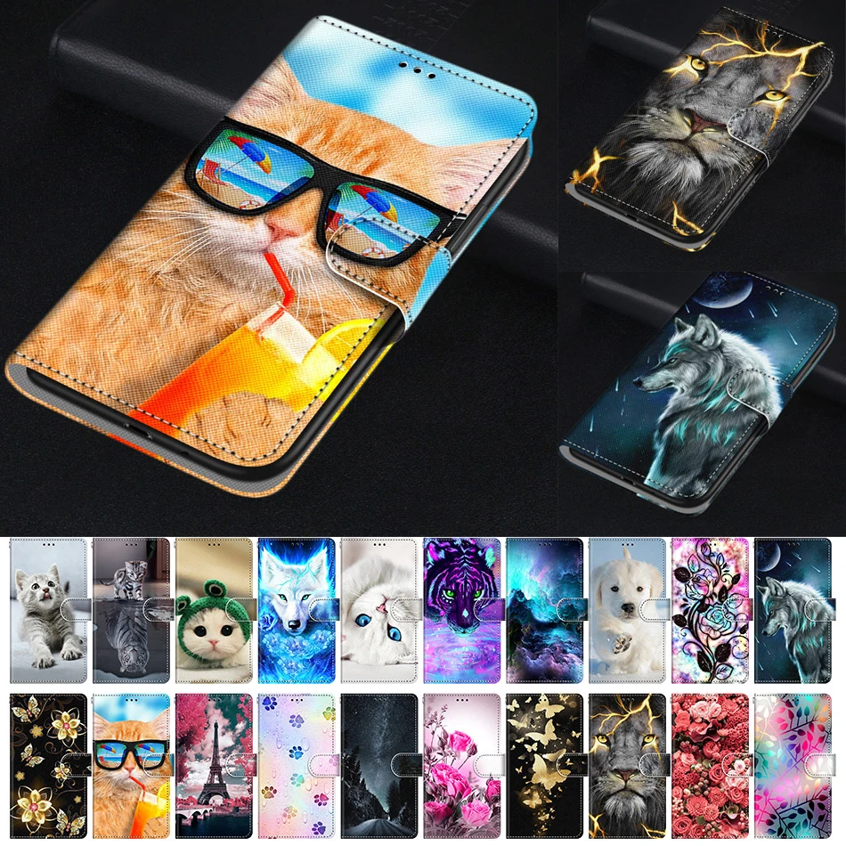 Чехол с милыми животными для Xiaomi mi CC9 Pro Note 10 Nokia 2 3 чехол бумажник iPhone X SE 2020 XS Max iPhone11