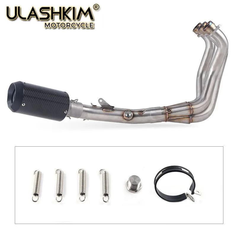 Мотоцикл Полная система углеродного волокна Escape средняя выхлопная труба без