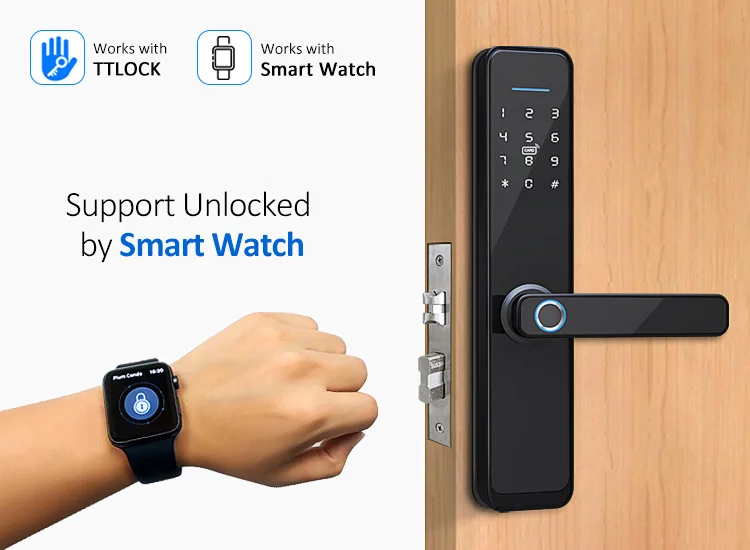 Bluetooth Fingerprint Door Lock TTlock APP Smart Electronic Digital Code FRID Card Keyless Support Watch | Безопасность и защита