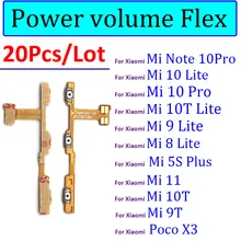 20pcs For Xiaomi Mi 9 8 SE Mi 10T Mi 10 8 9 Lite 11 Note 10 Pro Mi 5S Plus Poco F1 X3 Power On Off Volume Side Button Key Flex