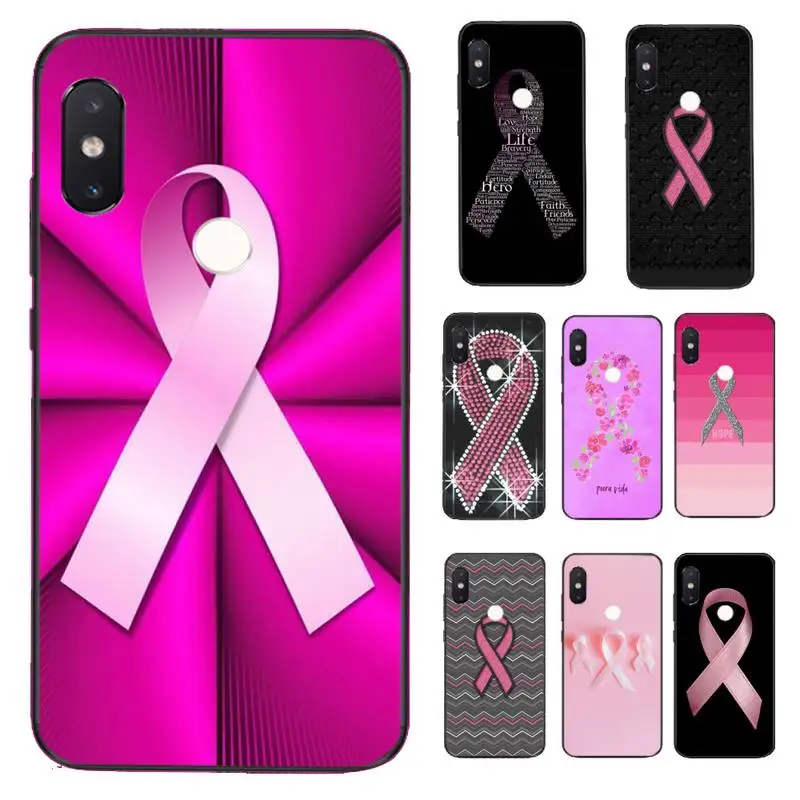 Мягкий чехол FHNBLJ для телефона с изображением девушки рака груди розовой лентой