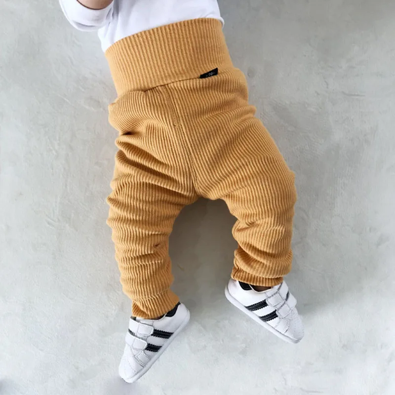 Новые зимние длинные штаны для малышей хлопковые шаровары с высокой талией