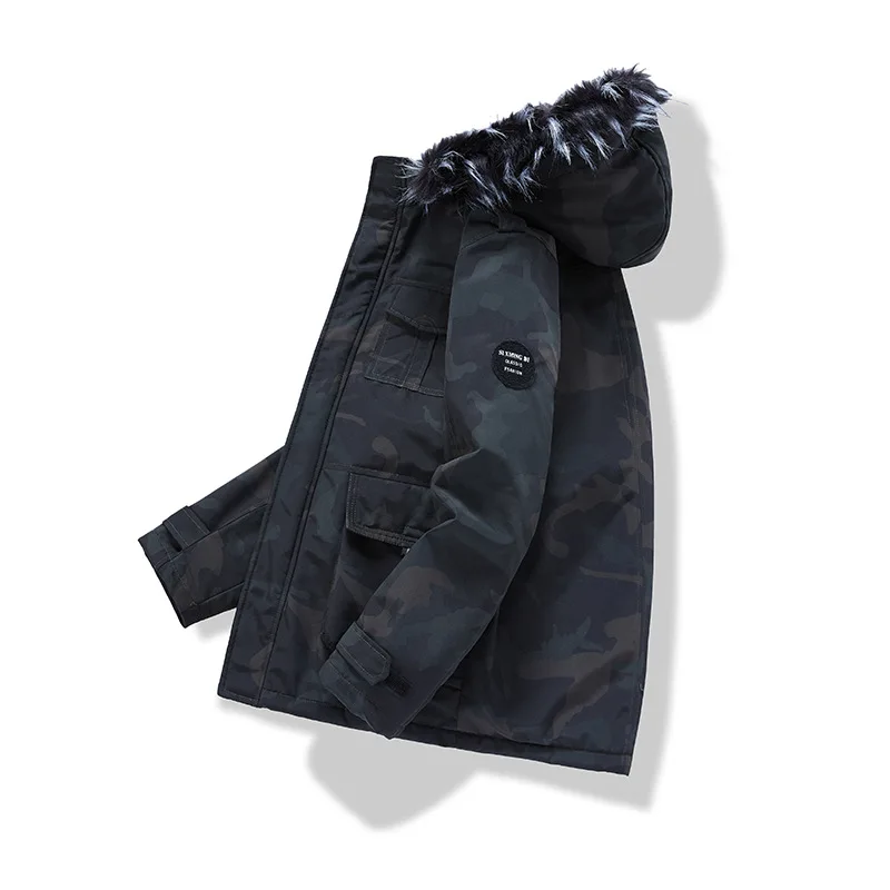 

long parkas winter jacket men 2020 New Men Thick warm Streetwear Outerwear Padded Cotton Coat Big Pockets High Quality Parkas