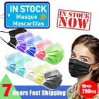 Одноразовые защитные маски, нетканые, 3 слойная маска для лица, дышащие медицинские амбушюры, маска для рта для взрослых, 7-часовая доставка